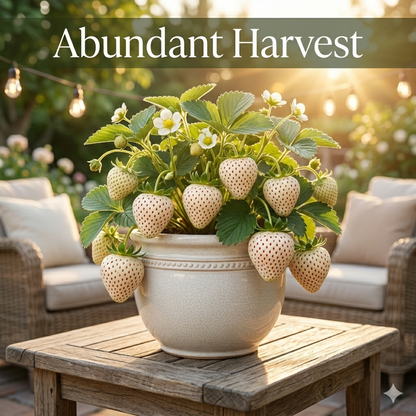 🌿The Living Jewel: Rare White Strawberry – Ultra-Premium Heirloom Variety for Backyard Orchard-BP