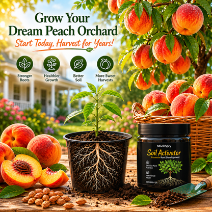 [🍑Risk-Free] All-Natural Jumbo Non-GMO Peach  & Fast-Rooting Solution Kit (100% Germination Guarantee)-EV