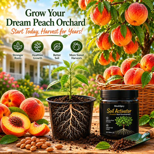 [🍑Risk-Free] All-Natural Jumbo Non-GMO Peach  & Fast-Rooting Solution Kit (100% Germination Guarantee)-EV